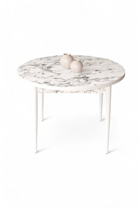 Hanah Home Tor Mesa de Comedor Mármol Blanco y Blanco